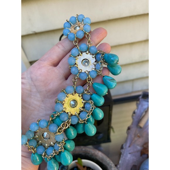 Banana Republic Turquoise Rhinestone Rope Corded Necklace, Coastal Sail - Picture 9 of 12